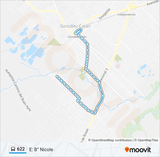 Mapa de 622 de Colectivo