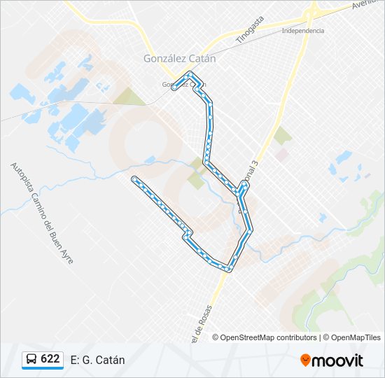 622 Colectivo Line Map