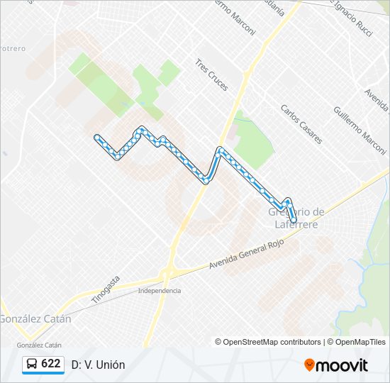 Mapa de 622 de Colectivo