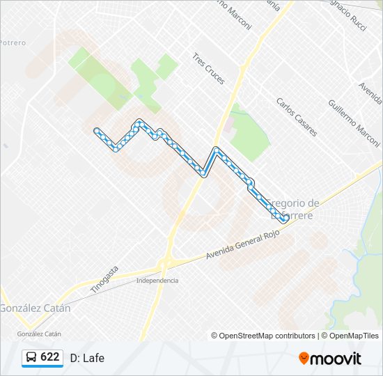 622 Colectivo Line Map