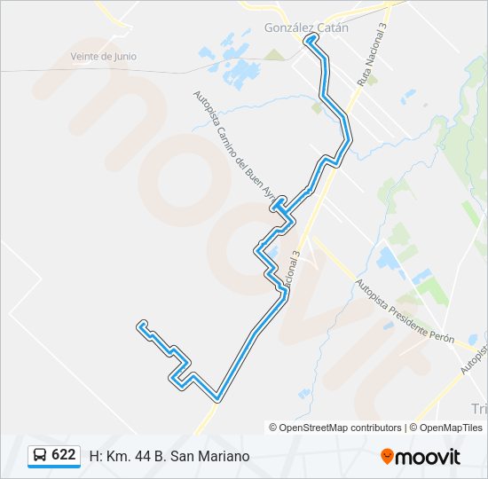 622 Colectivo Line Map
