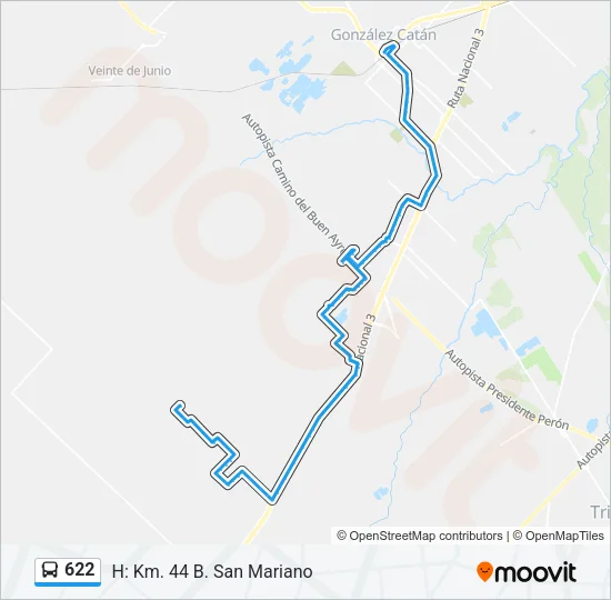 622 Colectivo Line Map