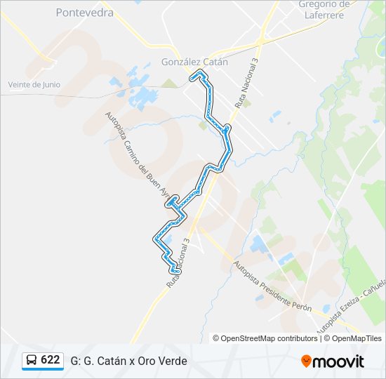 Mapa de 622 de Colectivo