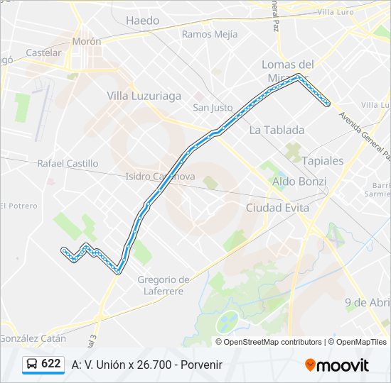 622 Colectivo Line Map