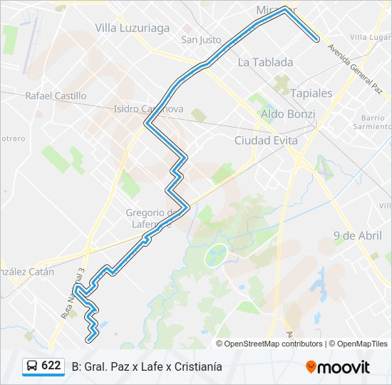 622 Colectivo Line Map