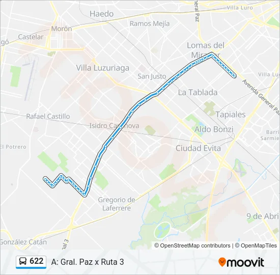 622 Colectivo Line Map