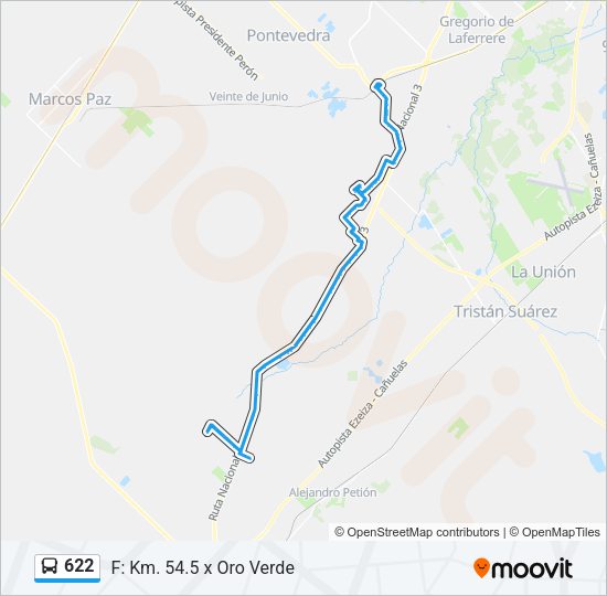 622 Colectivo Line Map