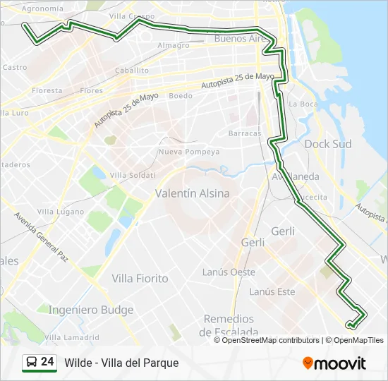 24 Colectivo Line Map