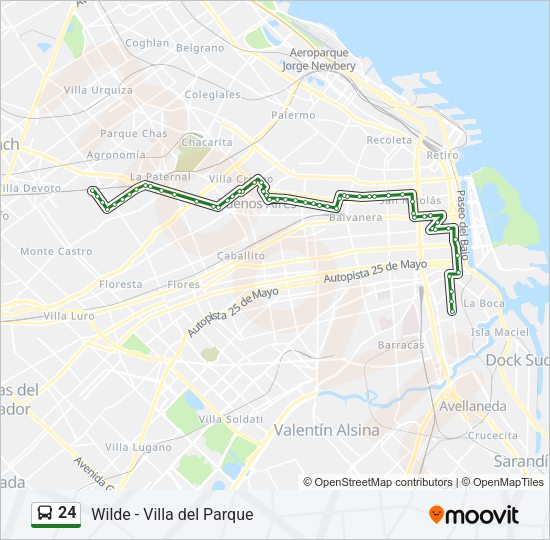 24 Colectivo Line Map