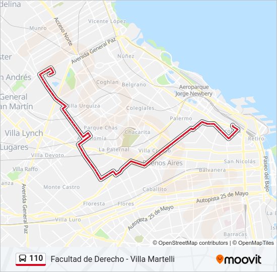 Mapa de 110 de Colectivo