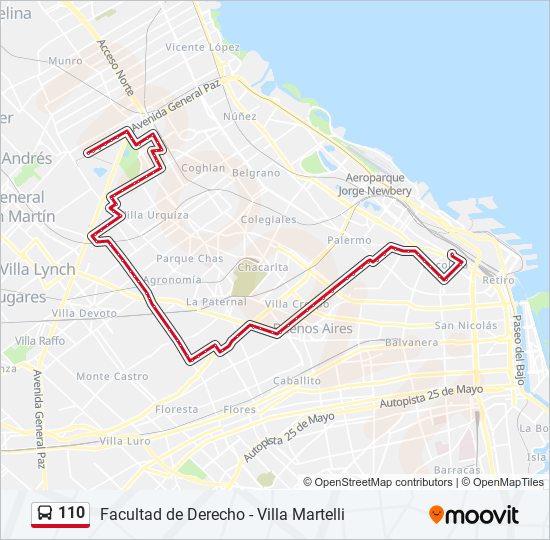 Mapa de 110 de Colectivo