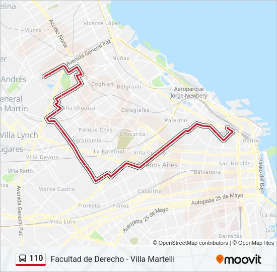 110 Colectivo Line Map