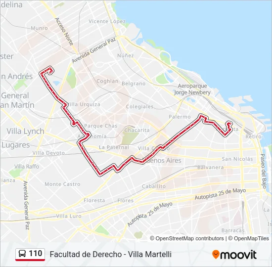 110 Colectivo Line Map