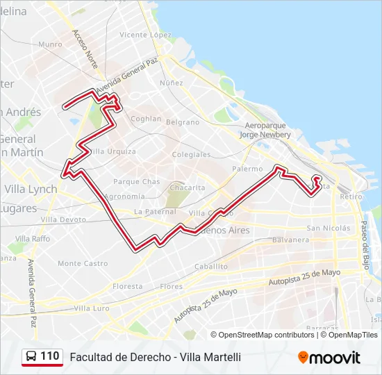 110 Colectivo Line Map
