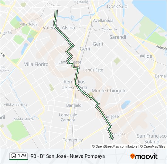 Mapa de 179 de Colectivo