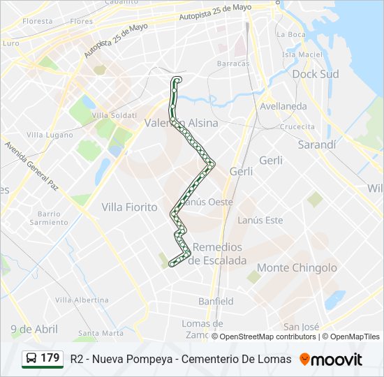 Mapa de 179 de Colectivo