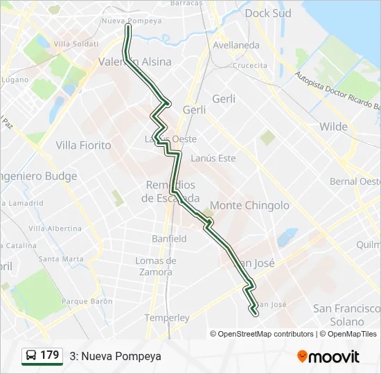 Ruta 179: horarios, paradas y mapas - 3: Nueva Pompeya (Actualizado)