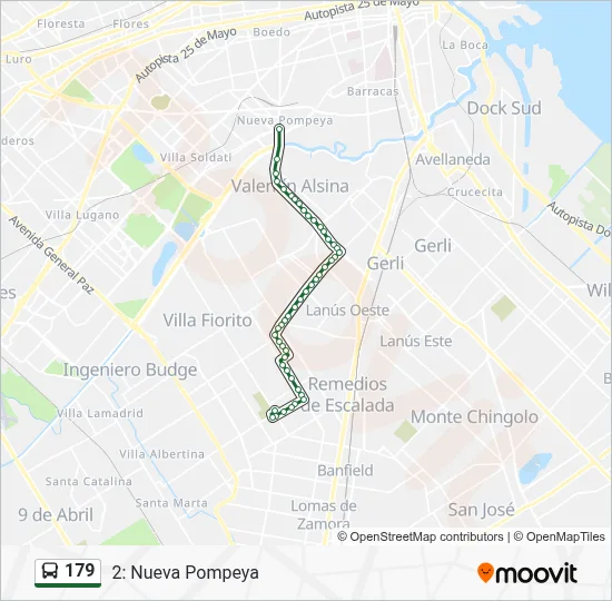 Ruta 179: horarios, paradas y mapas - 2: Nueva Pompeya (Actualizado)