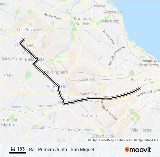 163 colectivo Line Map