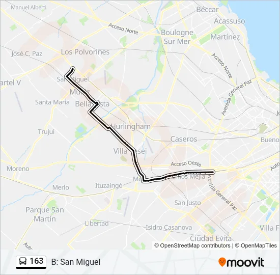 163 Colectivo Line Map