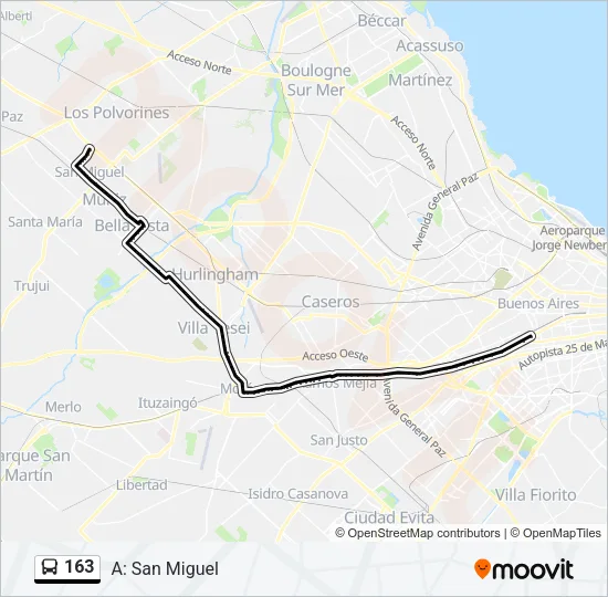 163 Colectivo Line Map