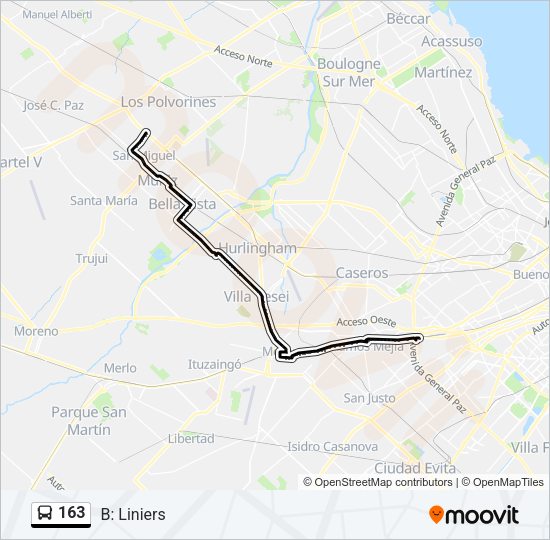 Mapa de 163 de Colectivo