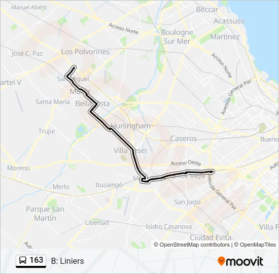 163 Colectivo Line Map