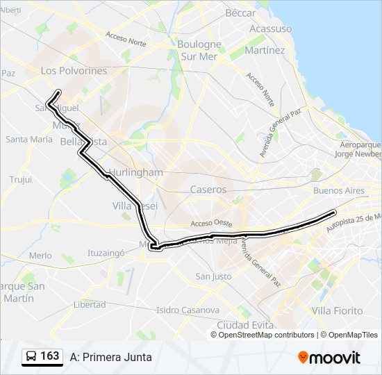 Ruta 163 Horarios Paradas Y Mapas A Primera Junta Actualizado