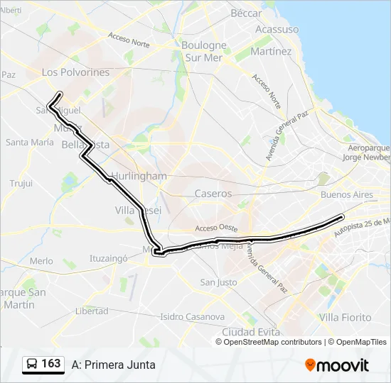 163 Colectivo Line Map
