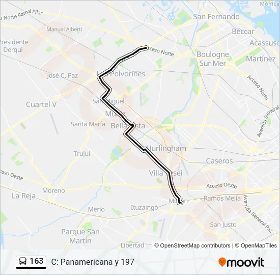 163 Colectivo Line Map