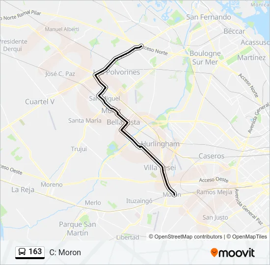 163 Colectivo Line Map
