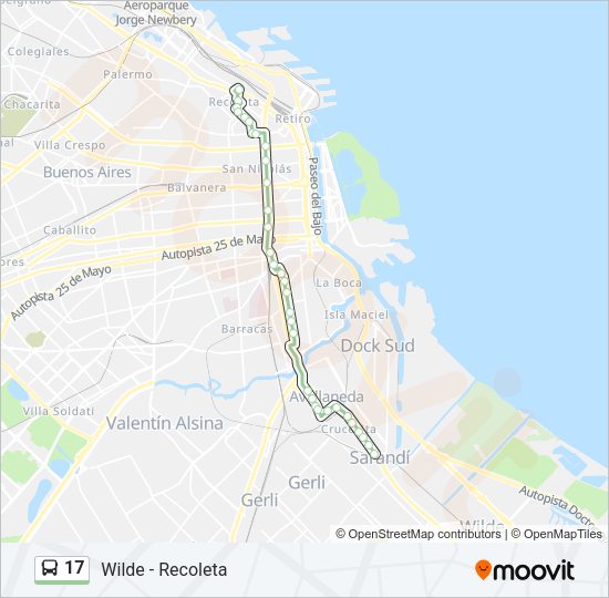 17 Colectivo Line Map