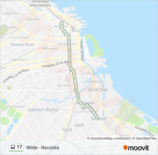 17 Colectivo Line Map