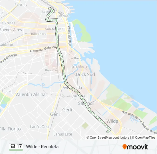 17 Colectivo Line Map