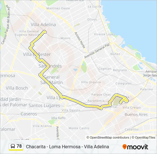 78 Colectivo Line Map