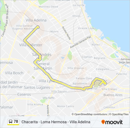 78 Colectivo Line Map
