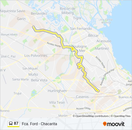 Mapa de 87 de Colectivo