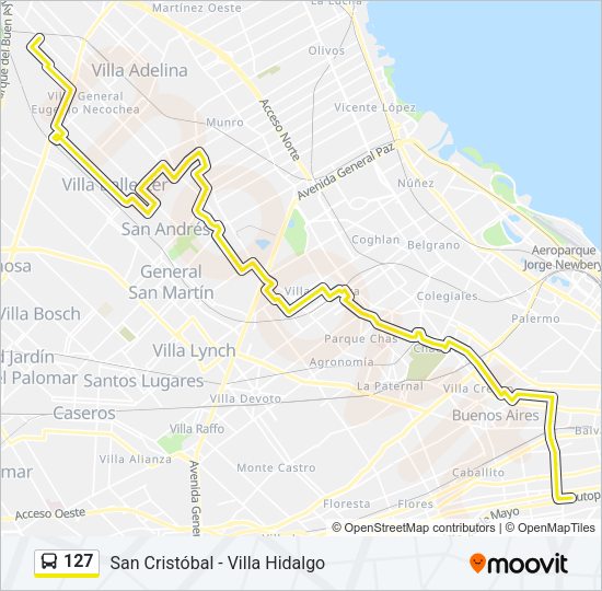 Mapa de 127 de Colectivo