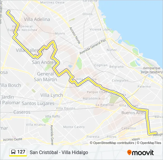 127 Colectivo Line Map