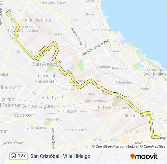 127 Colectivo Line Map