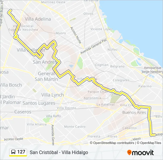 127 Colectivo Line Map