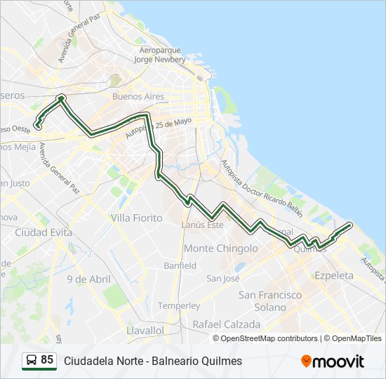 Ruta 85: horarios, paradas y mapas - G - Ciudadela Norte - Quilmes ...
