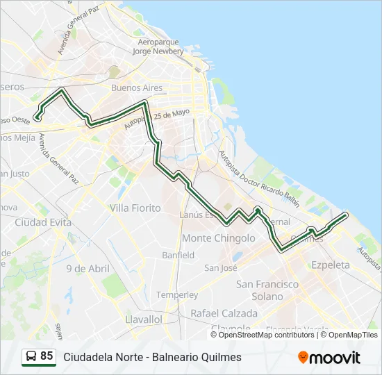 85 Colectivo Line Map