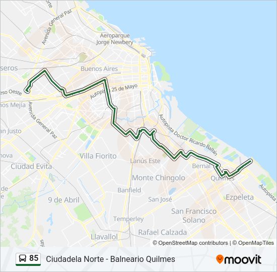 85 Colectivo Line Map