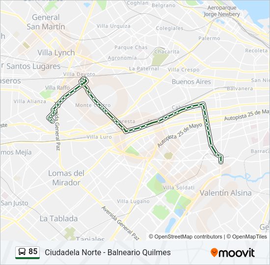 85 Colectivo Line Map
