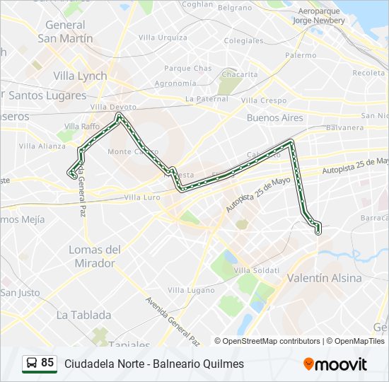 Mapa de 85 de Colectivo