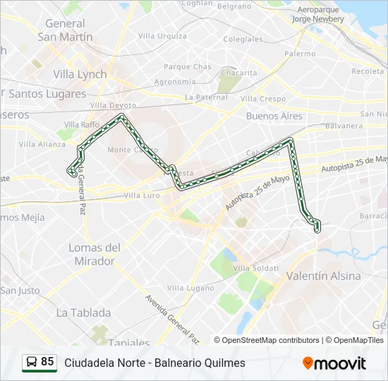 85 Colectivo Line Map
