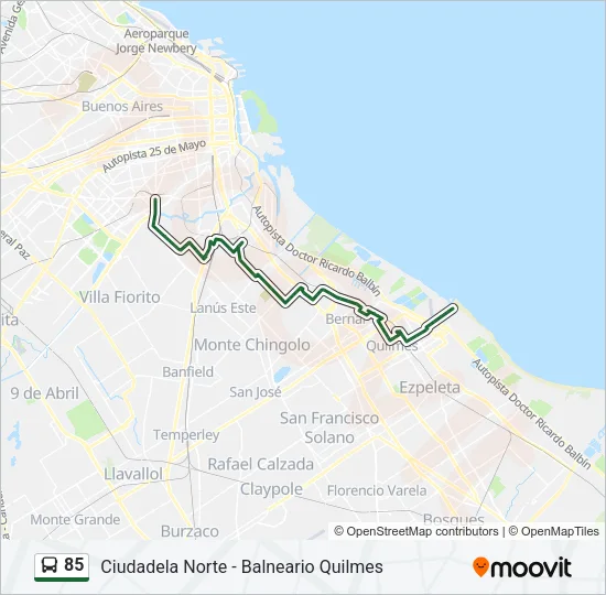 85 Colectivo Line Map