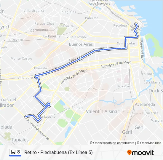 8 Colectivo Line Map