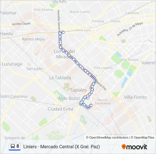 8 Colectivo Line Map